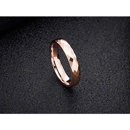 0基地 ユニセックス 男女兼用 リング 指輪 タングステン カットリング メンズ 指輪 Ring ピンクゴールド 横幅4mm 15号 品質保証