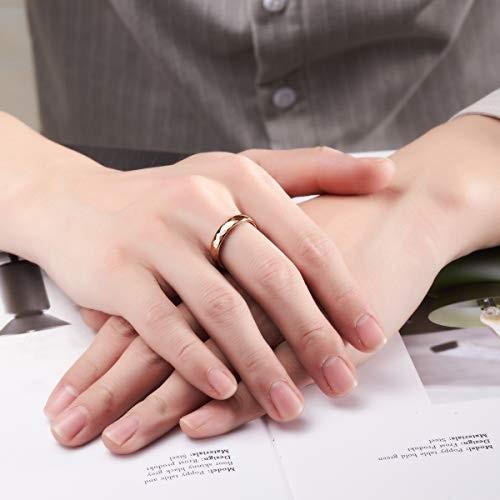 0基地 ユニセックス 男女兼用 リング 指輪 タングステン カットリング メンズ 指輪 Ring ピンクゴールド 横幅4mm 15号 品質保証