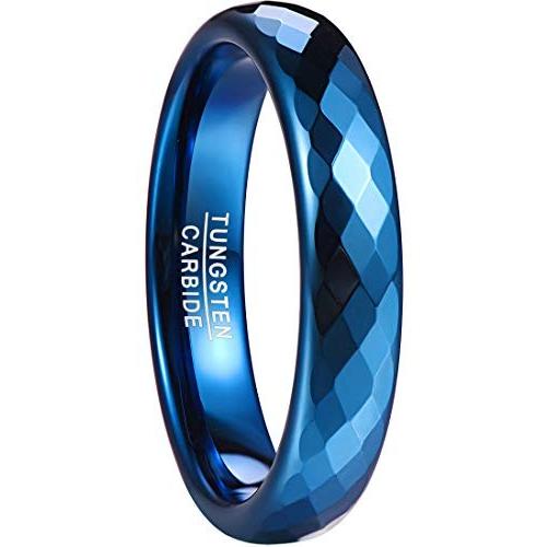 0基地 ユニセックス 男女兼用 リング 指輪 タングステン カットリング メンズ 指輪 Ring ネイビー 横幅4mm 号 正規代理店
