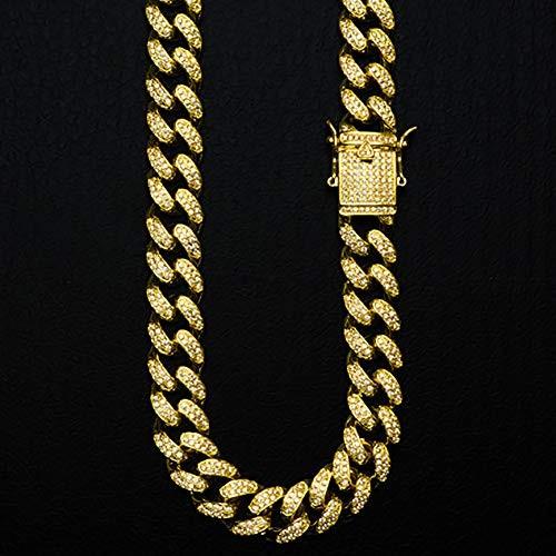 新品 W喜平ネックレス チェーンネックレス マイアミキューバン ヒップホップ ゴールドチェーン メンズ Type2ゴールド ネックレスチェーン 18k メンズアクセサリー