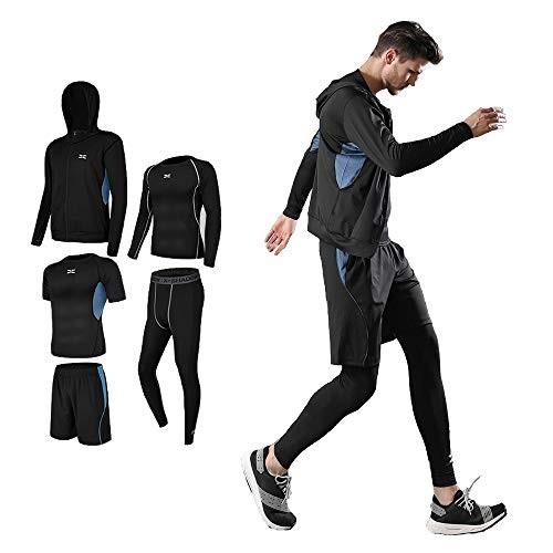 爆売り メンズ コンプレッションウェア セット トレーニングウェア 5点セット 通気防臭 スポーツウェア ランニングウェア パーカー M 安いそれに目立つ Khaskhabar Online