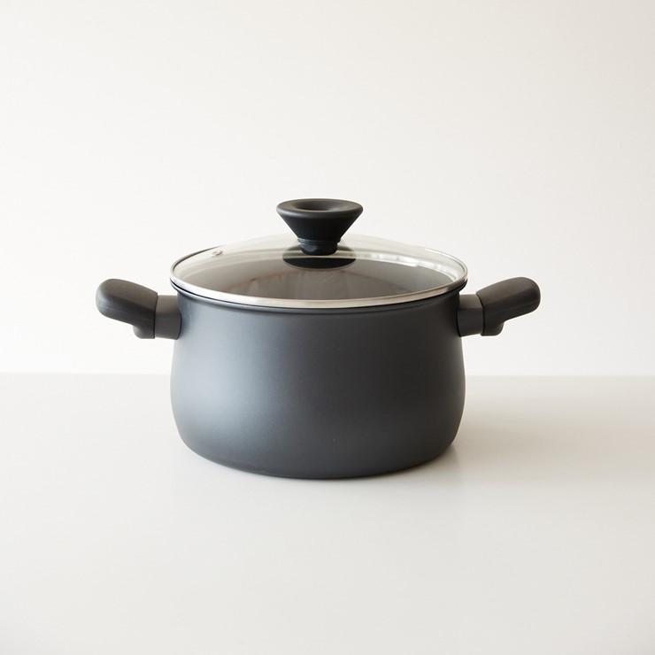 MEYER マイヤー ミッドナイト 両手鍋 20cm ガラス蓋 ブラック 黒 MNH