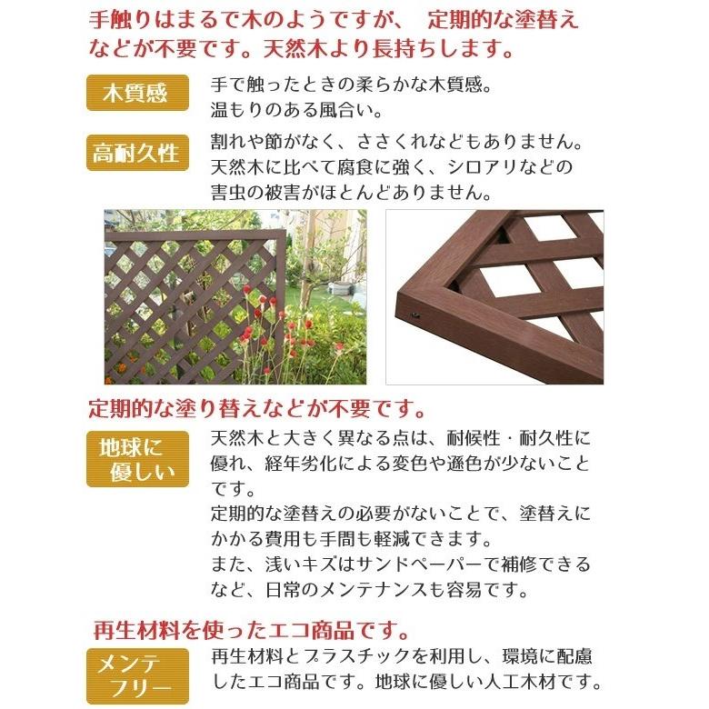 メーカー直送) 人工木ラティスフェンス 1800×600mm ベージュ 4枚セット 