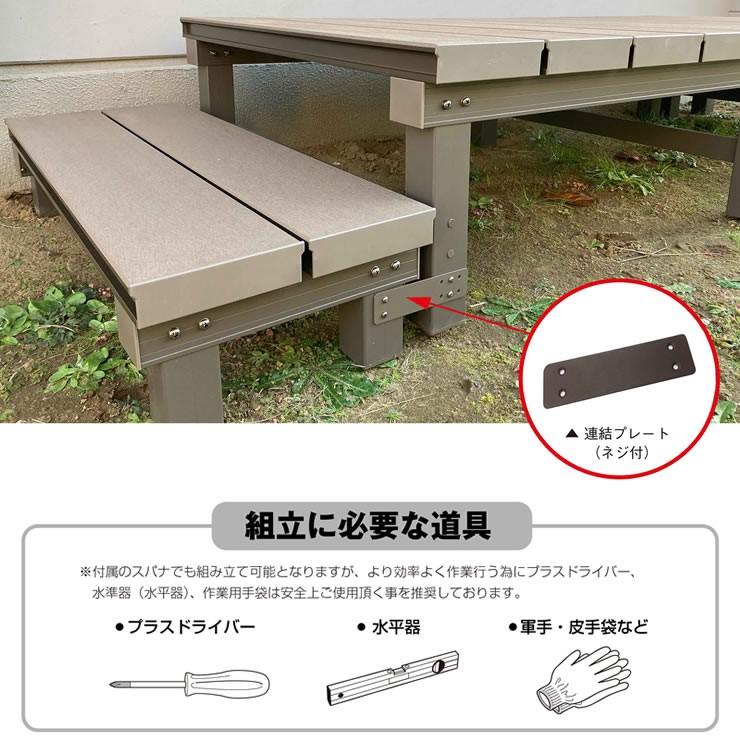 スーパーSALE特価】人工木アルミDXデッキT型 連結ステップ1236 全2色（