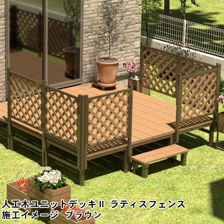 メーカー直送) 人工木ユニットデッキII型ラティスフェンス800×900mm