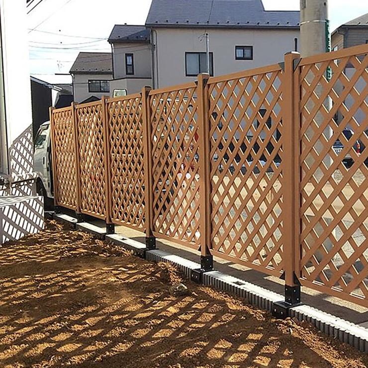 メーカー直送) 人工木ラティスフェンス 1500×900mm ブラウン 単品