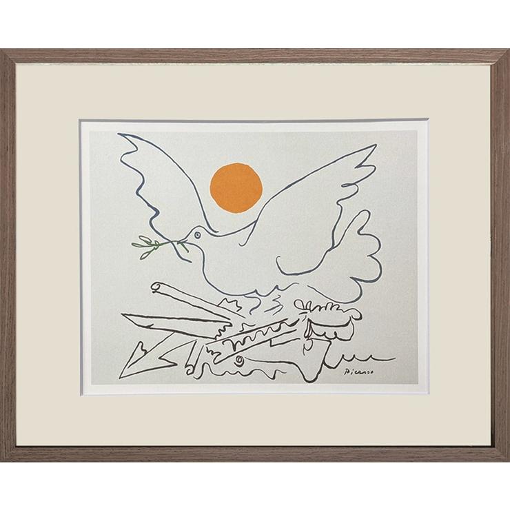 パブロ・ピカソ 武器のない世界へ-BR 絵画 版画 壁掛け おしゃれ 額縁