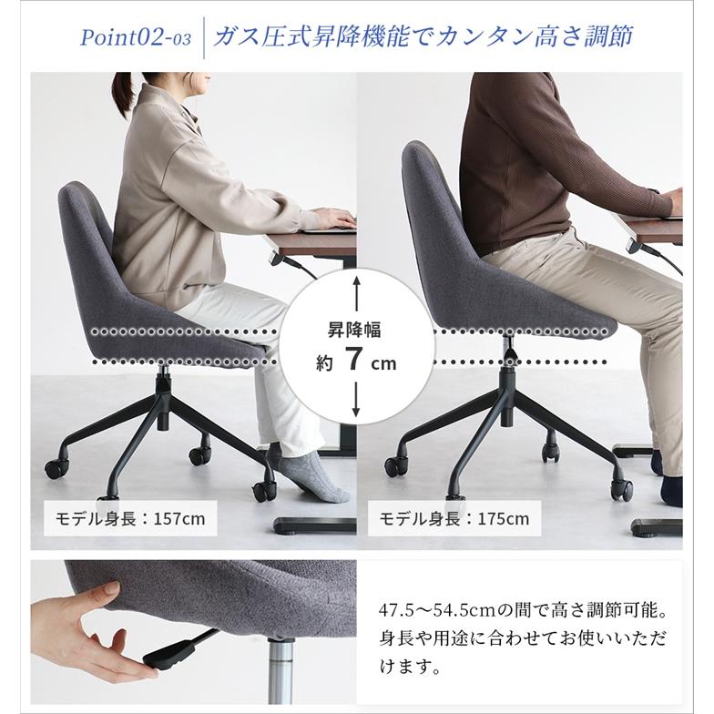 (メーカー直送) おしゃれ 椅子 オフィスチェア puff グレー CH-3817GY キャスター付き 一人掛け 一人用 クッション座面 シンプルの画像