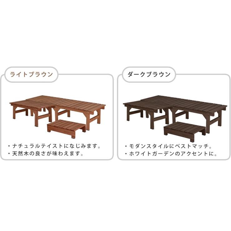 メーカー直送) おしゃれ ユニット縁台ベンチ hiyori連結3点セット 174