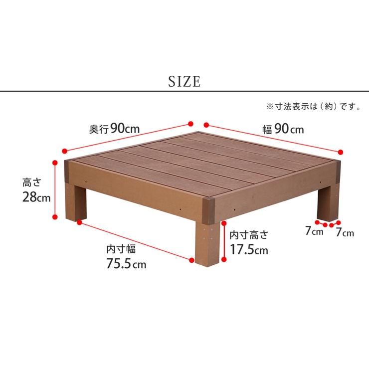 (メーカー直送) おしゃれ 屋外 庭 エコフィール 人工木ウッドデッキ 3台 ダークブラウン PWDE-3P-DBRの画像