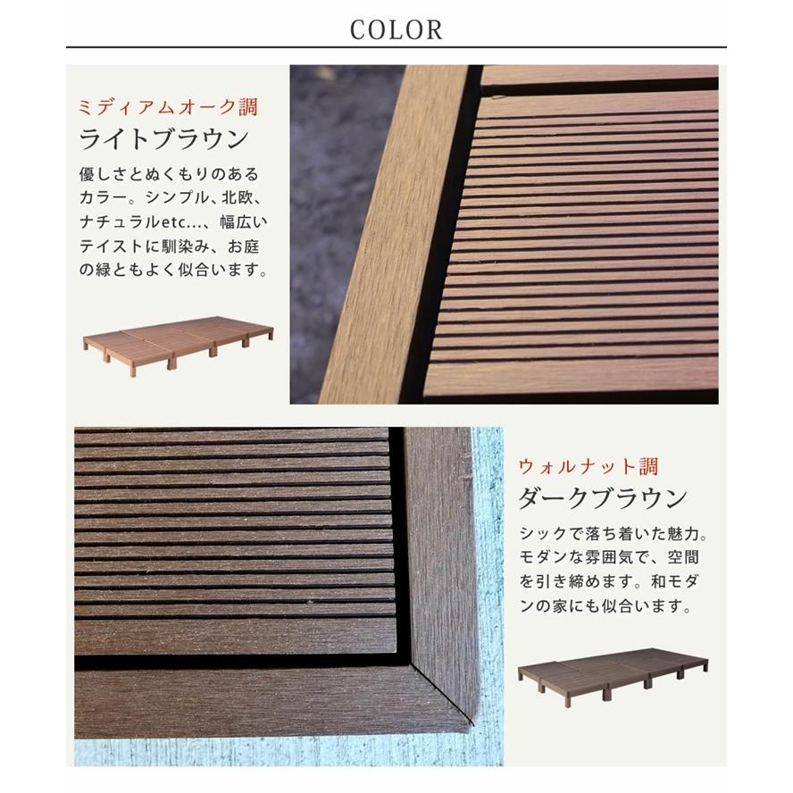 (メーカー直送) おしゃれ 屋外 庭 エコフィール 人工木ウッドデッキ 8台 ダークブラウン PWDE-8P-DBRの画像