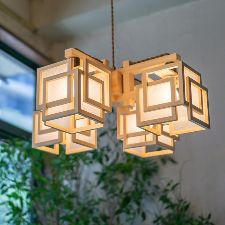 和照明 強化和紙ペンダントライト 国産木組+和紙(ワーロン)