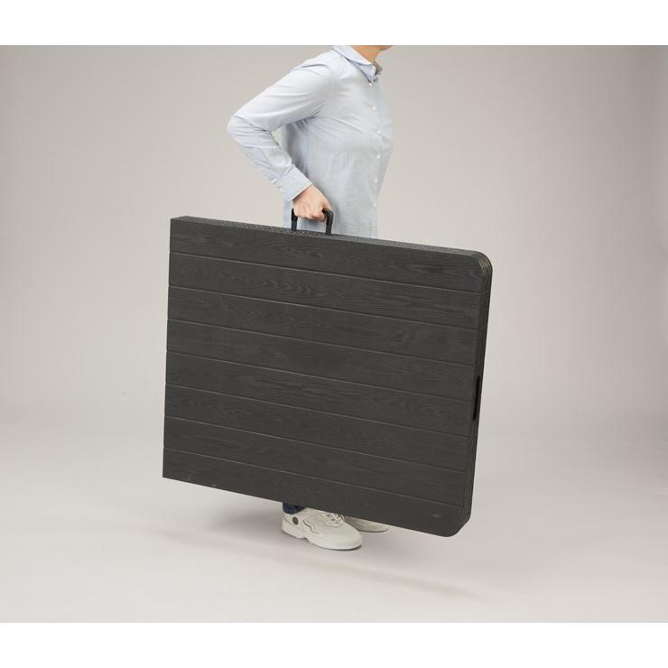 (メーカー直送) 木目調折り畳みテーブル 120cm TAN-3006-120 折りたたみ 机 庭 屋外 アウトドア キャンプ バーベキュー BBQ ベランダ 屋内の画像