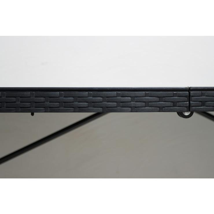(メーカー直送) 木目調折り畳みテーブル 120cm TAN-3006-120 折りたたみ 机 庭 屋外 アウトドア キャンプ バーベキュー BBQ ベランダ 屋内の画像