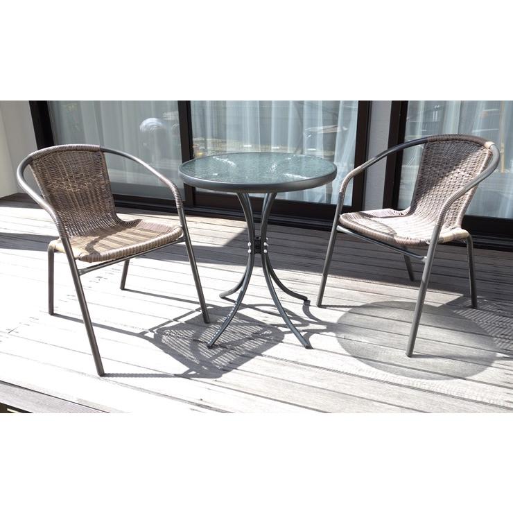 メーカー直送) TAN-723 ラタン調ガーデンセット 椅子 机 イス テーブル