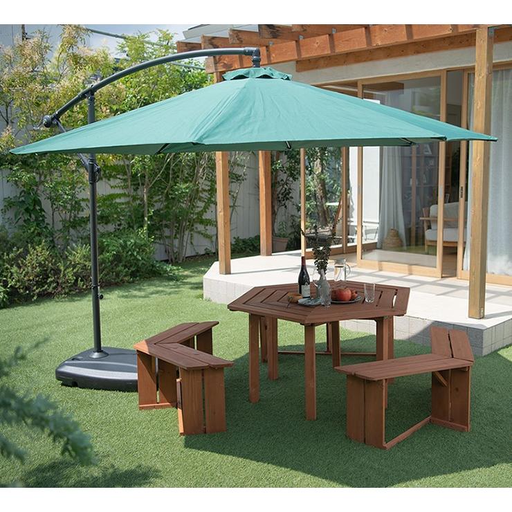 ハンギングパラソル　美品　 メーカー直送) TAN-789 谷村実業 ハンギングパラソル グリーン ※ベース