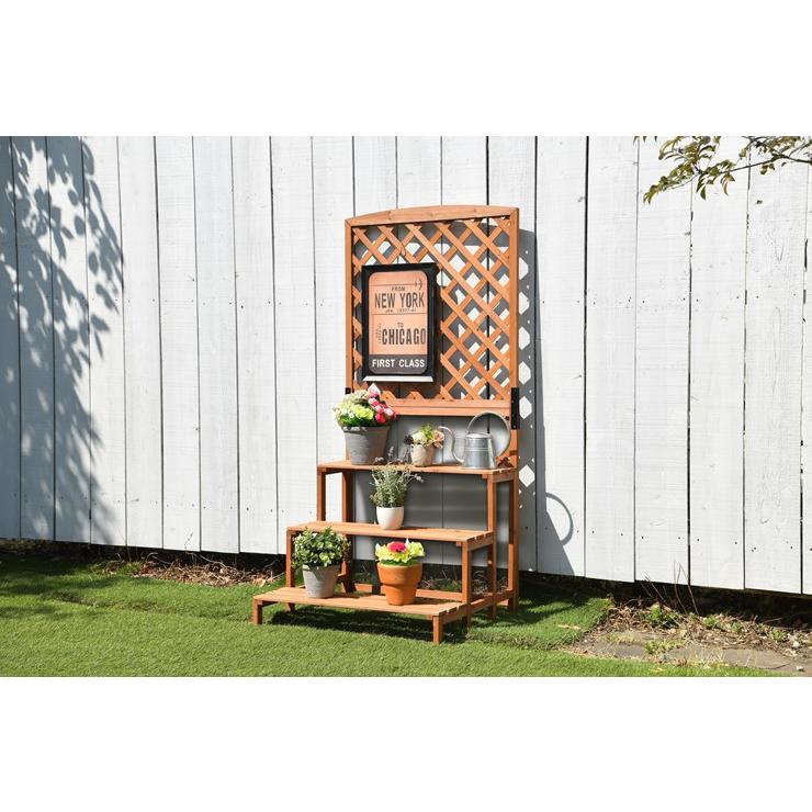 メーカー直送) 天然木フラワースタンド 3段 ブラウン TAN-993-3BR