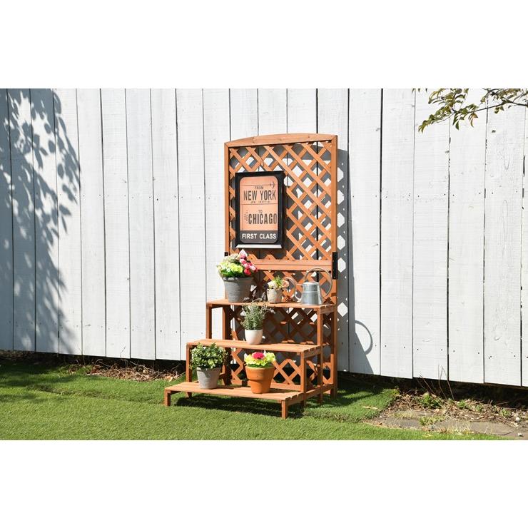 メーカー直送) 天然木フラワースタンド 3段 ブラウン TAN-993