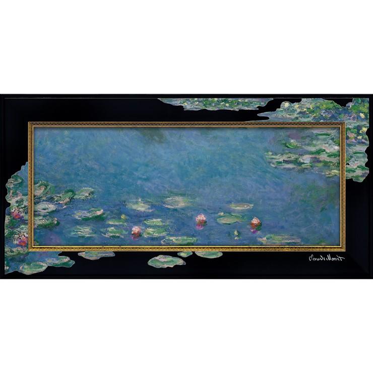 限定値下げ！巨大　絵画　額縁　絵　壁掛　モネ　睡蓮　アート 複製画 モネ 睡蓮 S6009M 額縁付き 額縁サイズ縦372mm×横385mm