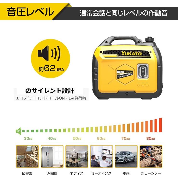 メーカー直送) BS18i YUKATO インバーター発電機 1.8kVA 家庭用 ユカト 