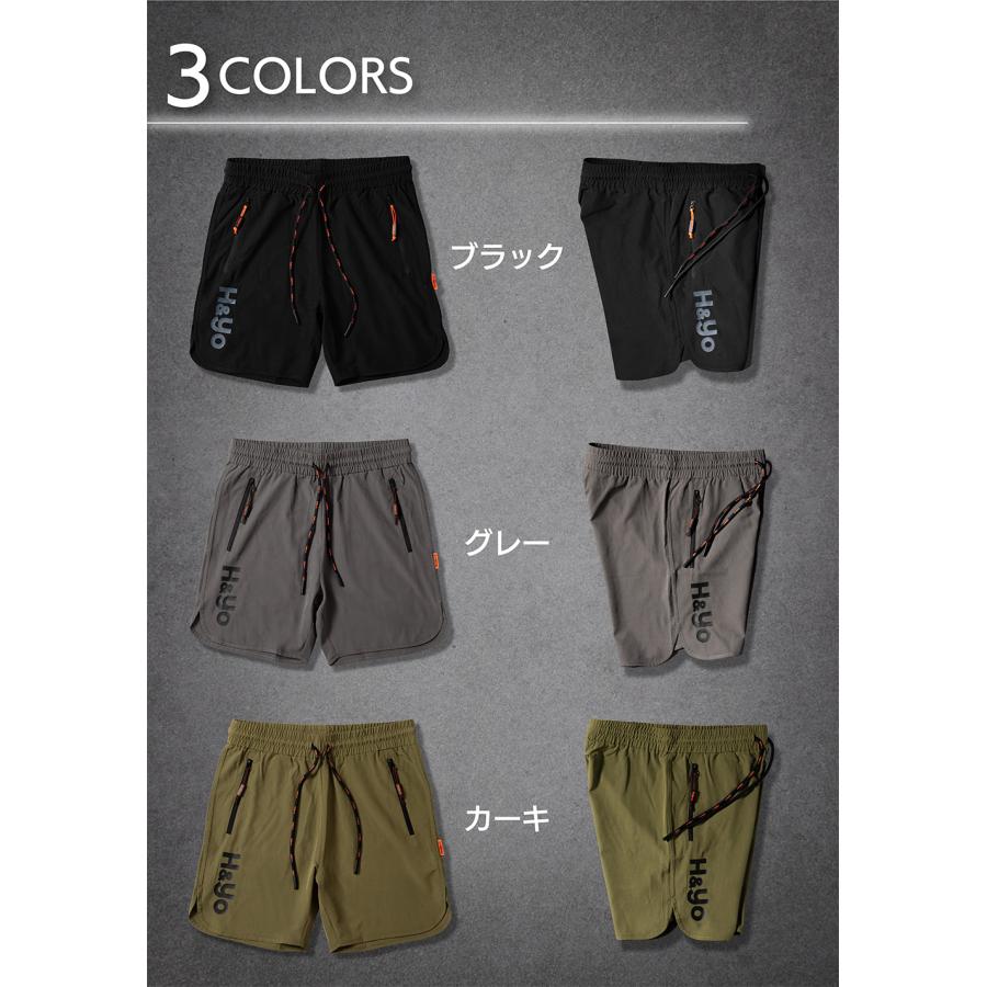 ジムウェア ハーフパンツ トレーニングウェア メンズ  ショートパンツ  短パン 高伸縮性 ファスナー付 おしゃれ | H＆Yo fitness | 10