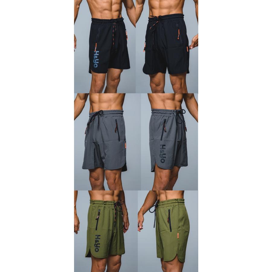 ジムウェア ハーフパンツ トレーニングウェア メンズ  ショートパンツ  短パン 高伸縮性 ファスナー付 おしゃれ | H＆Yo fitness | 11