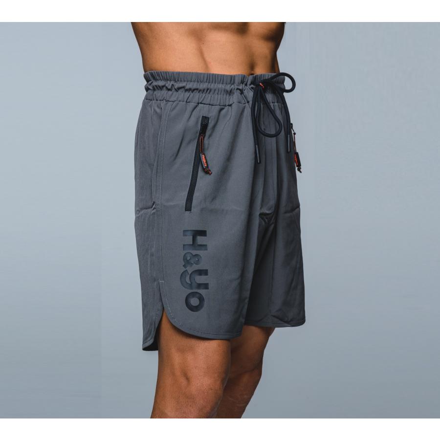 ジムウェア ハーフパンツ トレーニングウェア メンズ  ショートパンツ  短パン 高伸縮性 ファスナー付 おしゃれ | H＆Yo fitness | 20