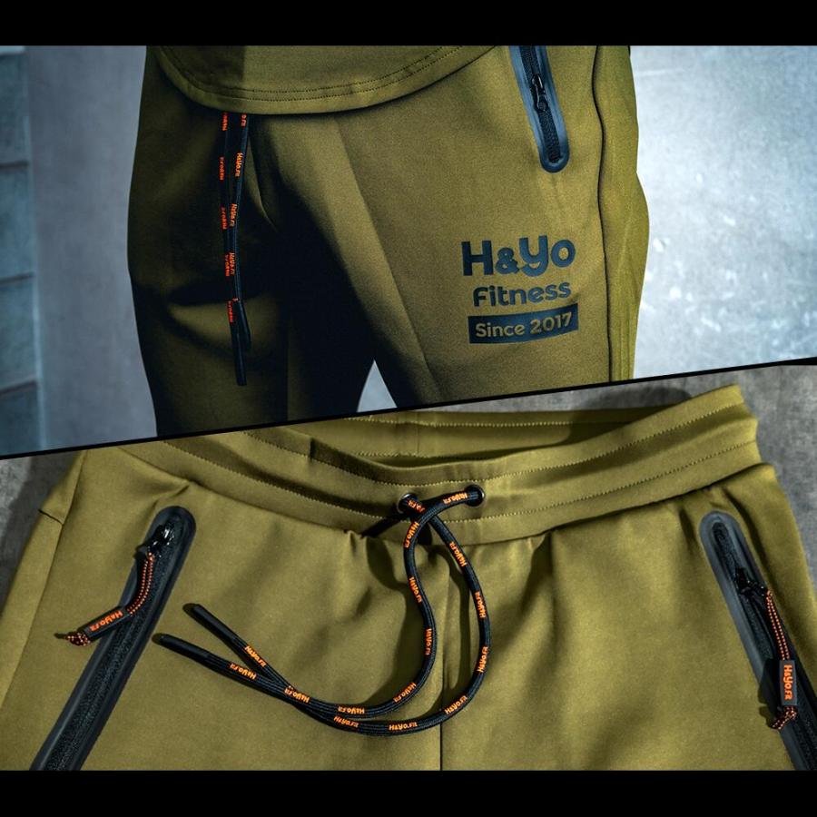 トレーニングウェア メンズ ハーフパンツ ショートパンツ ジムウェア 短パン 高伸縮性 ファスナー付 おしゃれ かっこいい ウェイトトレーニング | H＆Yo fitness | 15