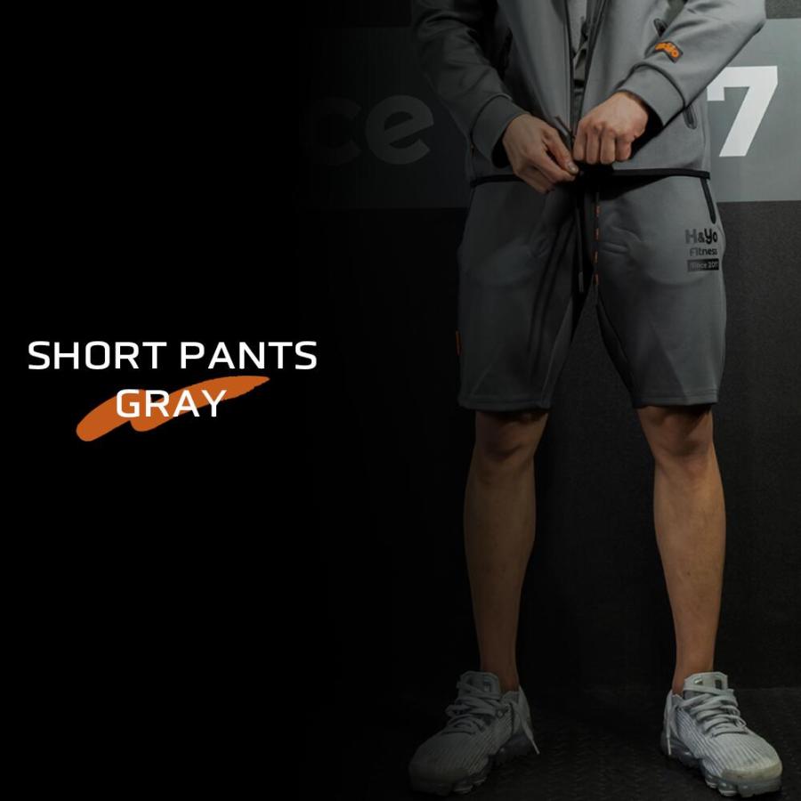 トレーニングウェア メンズ ハーフパンツ ショートパンツ ジムウェア 短パン 高伸縮性 ファスナー付 おしゃれ かっこいい ウェイトトレーニング | H＆Yo fitness | 05