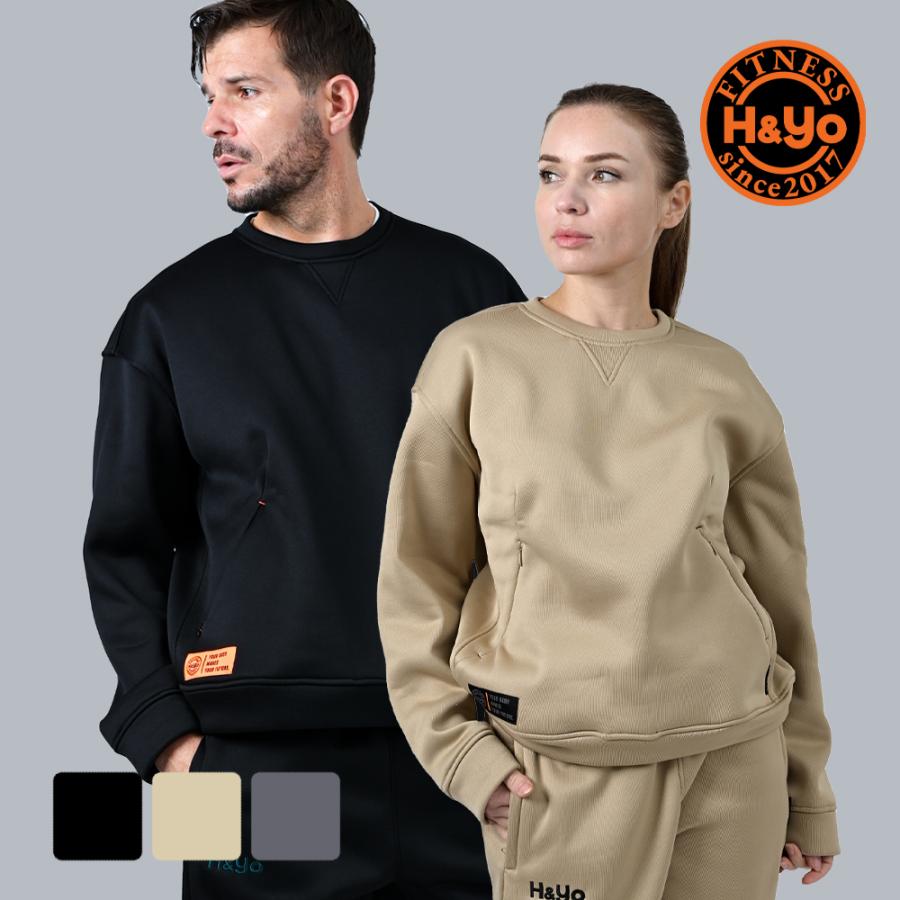 H&YOフィットネス ジャージ上下セット トレーニングウェアセットアップXL トレーニングウェア メンズ トレーナー ジムウェア スウェット プル