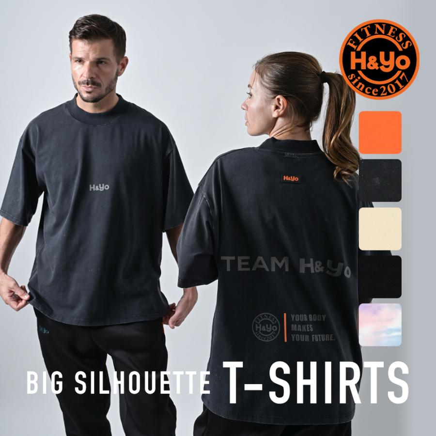 Tシャツ 大きめ ビッグシルエット バックプリント メンズ レディース ゆったりサイズ トレーニングウェア アスレジャー ストレッチ トレーニング ジムウェア | 