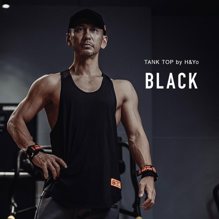 タンクトップ メンズ トレーニングウェア ジムウェア ストレッチ トレーニング ノースリーブ ジム ウエイトトレーニング 筋トレ 速乾 UVカット アスレジャー | H＆Yo fitness | 04