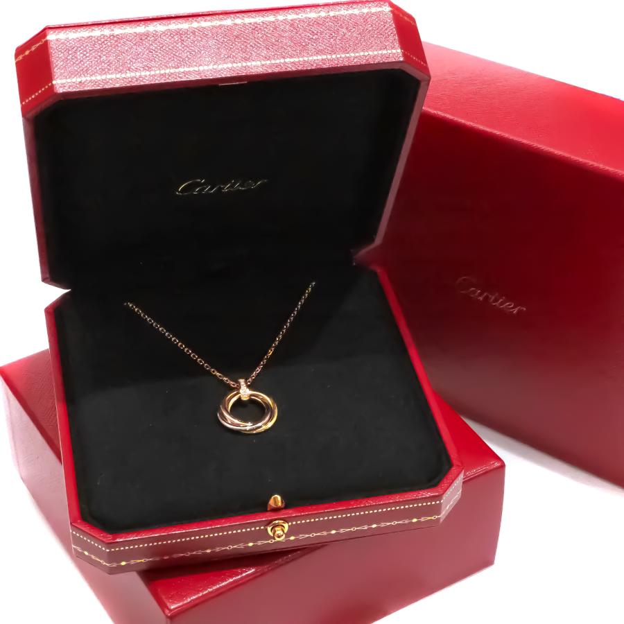Cartier カルティエ トリニティ K18 ダイヤモンド ネックレス 約9.1g 
