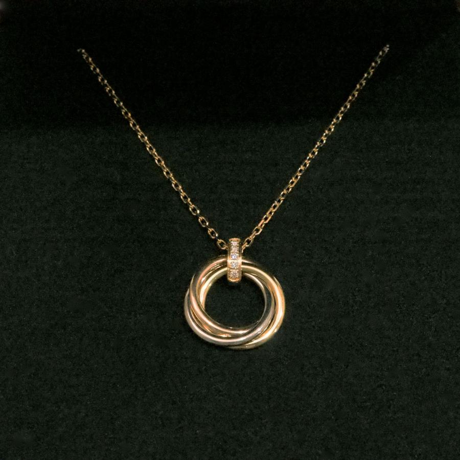 Cartier カルティエ トリニティ K18 ダイヤモンド ネックレス 約9.1g 