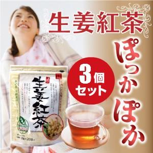 生姜紅茶 国産 ティーパック 20ヶ入×3袋 熊本産 生姜 有機セイロン茶
