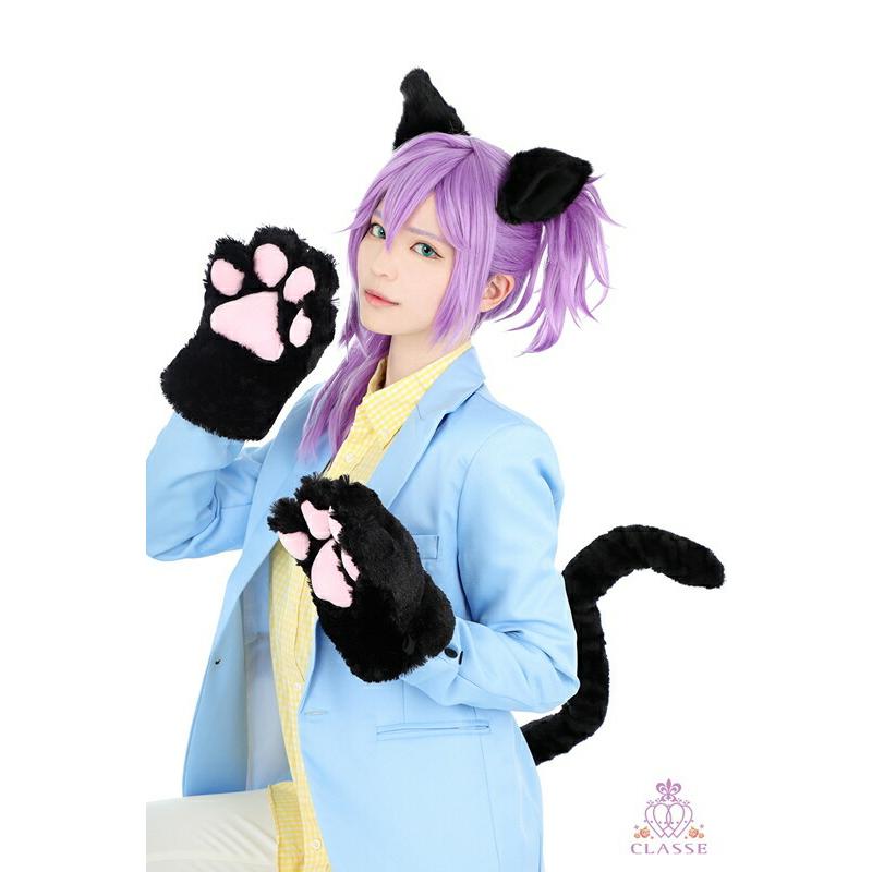 ねこページ ファミクラ衣装 クラッセ CLASSE コスプレ もこもこ猫しっぽ 黒 白 : クラッセエ