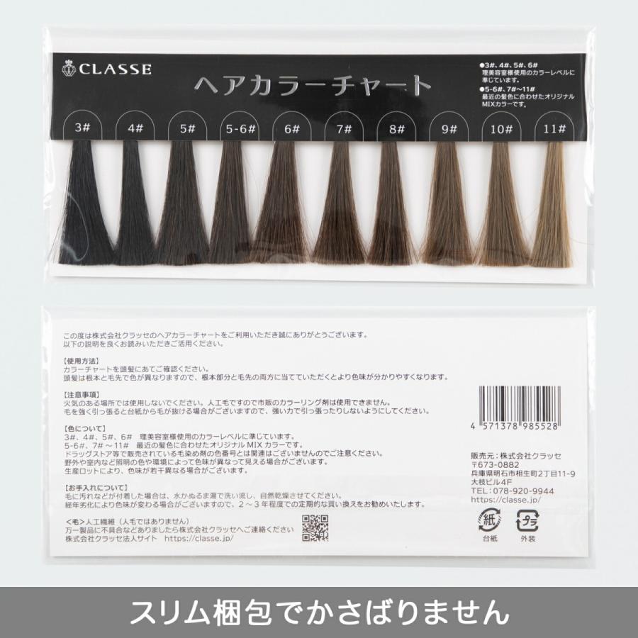 ウィッグ専門店が作った 髪色チェック用ヘアカラーチャート 最新色 カードタイプで持ち運びに便利  服務指導 生徒指導 就業規則  頭髪検査 毛髪検査｜classe-shop｜03