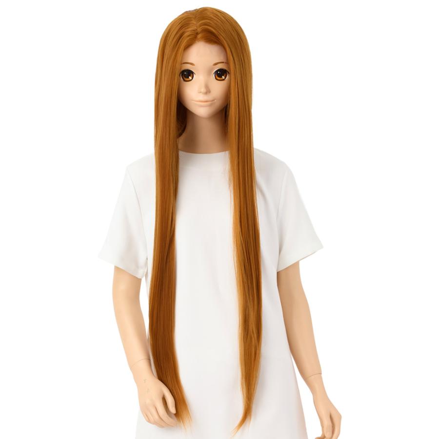 コスプレウィッグ マジックオールバック 分け目 ロング シナモン