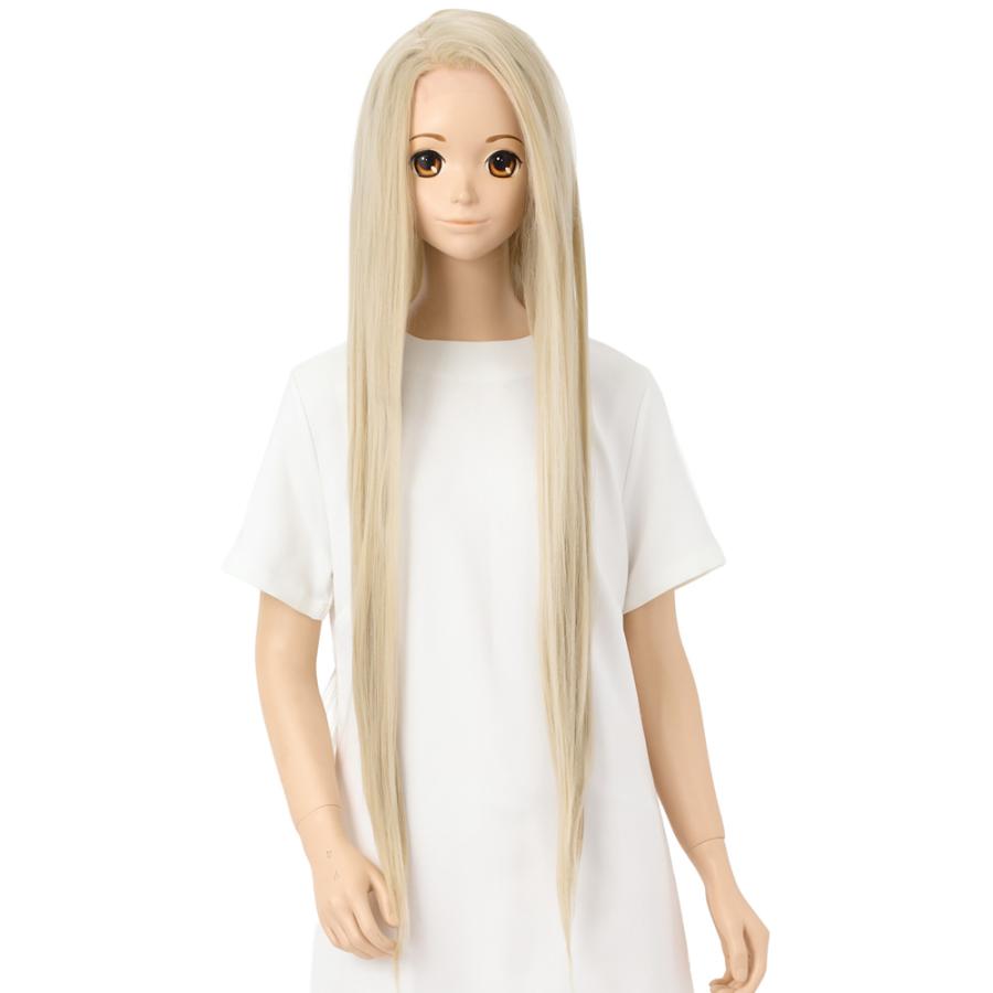 コスプレウィッグ マジックオールバック 分け目 ロング スノーブロンド