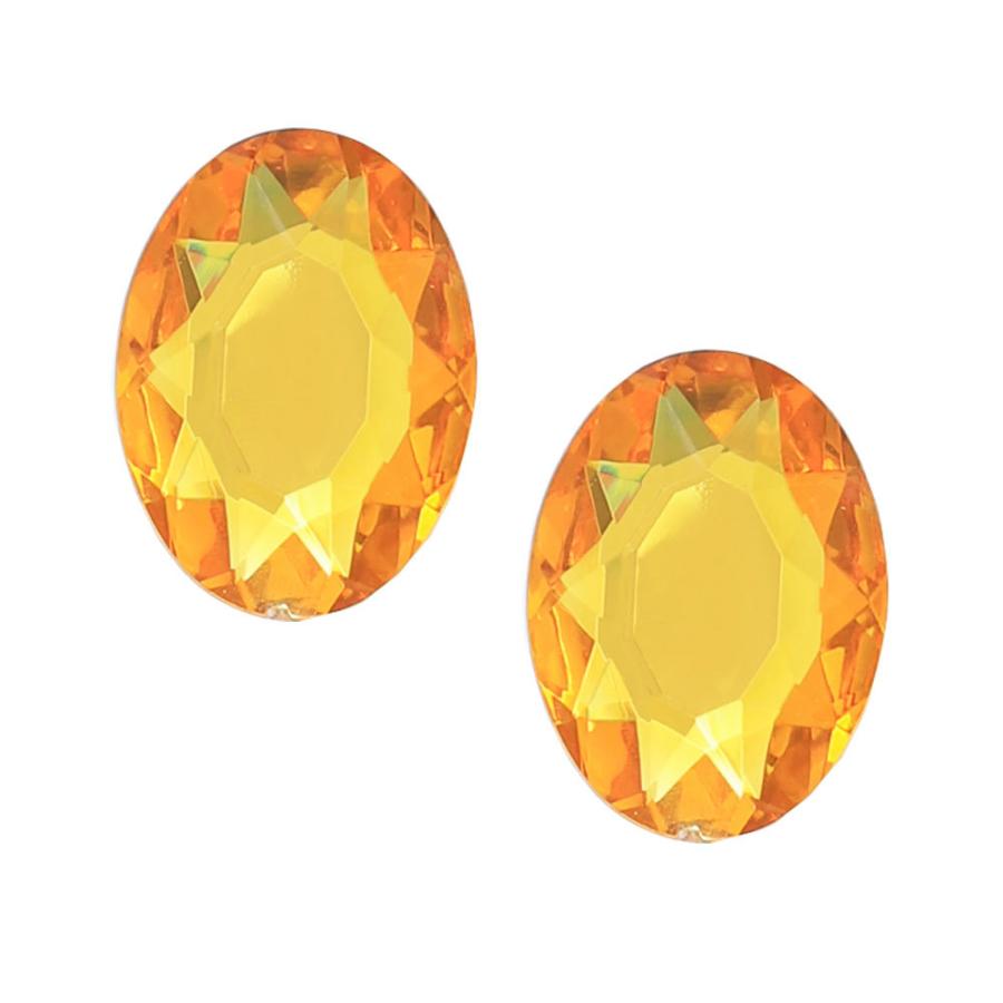 クリスタルパーツ カット 楕円形 40×30mm 2個入り 全8色 送料無料