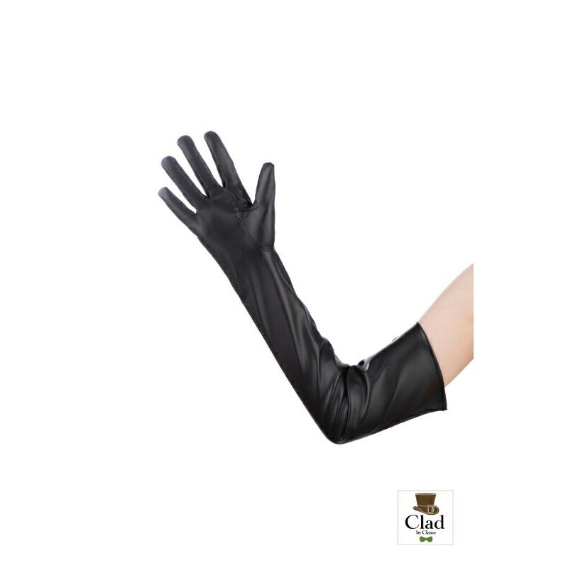 クラッセ]レザーグローブ ロング 黒 手袋 コスプレ 衣装 レザー 合皮