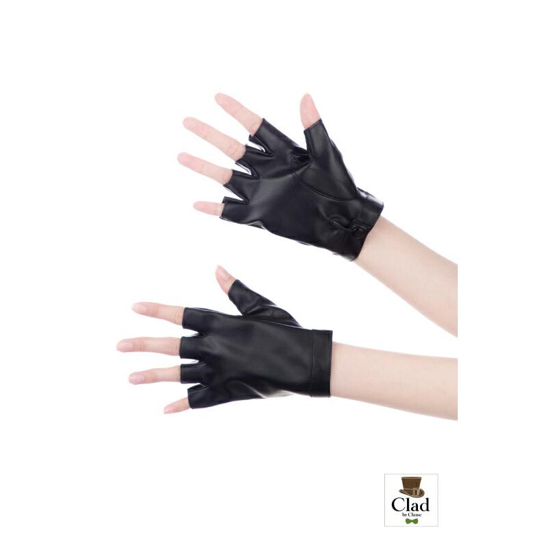新品　ANTEPRIMA 黒 レザー 手袋 装飾付き クラッセ]レザーグローブ 指なし 黒 手袋 コスプレ 衣装 レザー 合皮