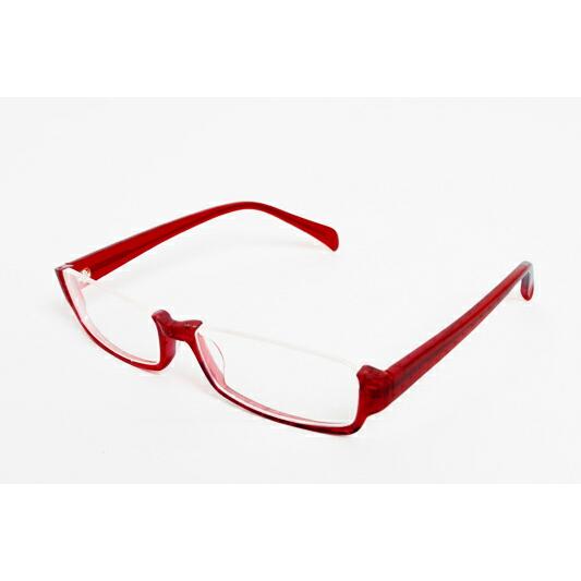 伊達メガネ 細下フチ 赤 メンズ レディース 眼鏡 度なし クラッセ