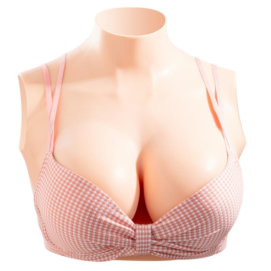 軽量型 もちもちシリコンバスト C-Dカップ 綿充填  リアルな触感 着るだけで理想の美胸に 肌の露出対策 おっぱい コスプレ 女装 偽乳 ハーフトップ型 仮装 の商品画像