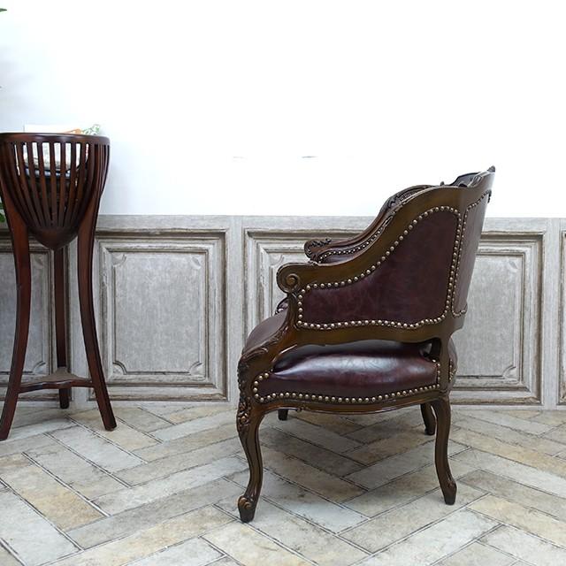 一人掛け ソファ 1人用 ソファー ロココ アームチェア アンティーク
