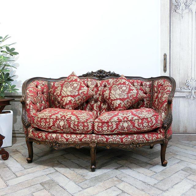 2人掛け ソファ 二人用 アンティーク ソファー エレガント 長椅子