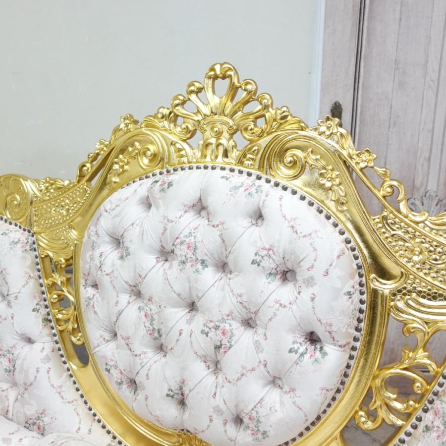 美品 イタリア ロココ調 ソファ 3人掛けソファ エレガント 姫家具 3人掛け ソファ 三人 アンティーク ソファー エレガント 長椅子