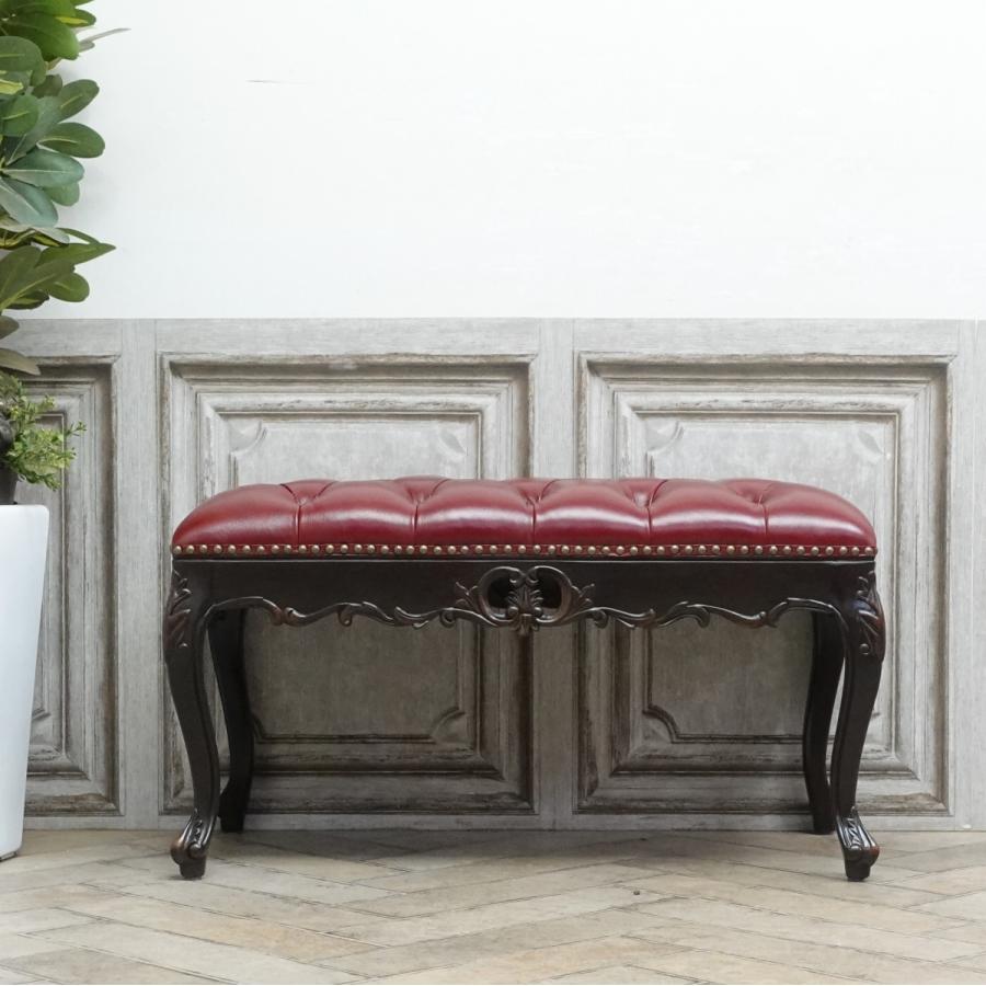 スツール アンティーク ロースツール 玄関 ベンチ ロココ調家具