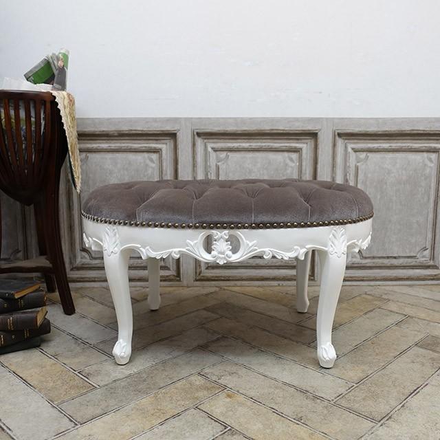 スツール アンティーク ロースツール 玄関 ベンチ ロココ調家具