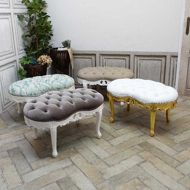 スツール アンティーク ロースツール 玄関 ベンチ ロココ調家具